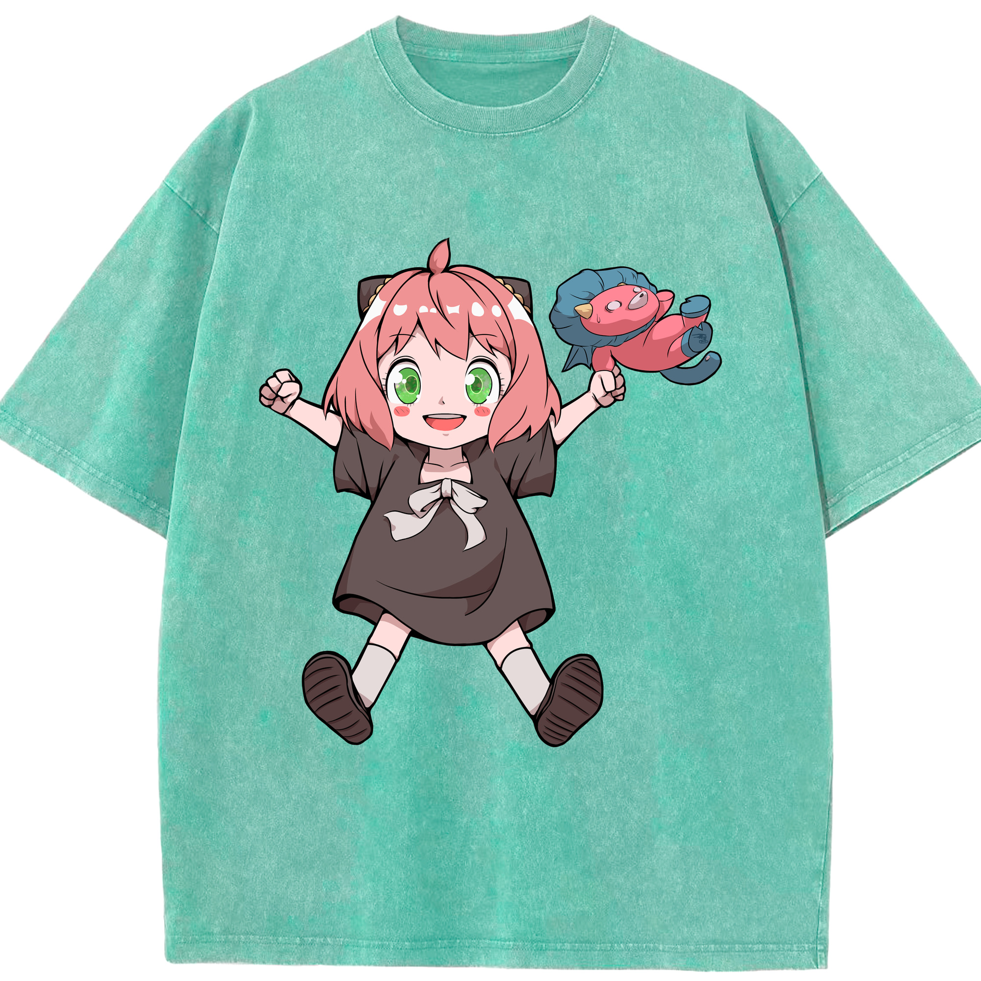 （画像用） SPY×FAMILY间谍家家酒 綿100% ヴィンテージ風 半袖Tシャツ（フロントプリント）